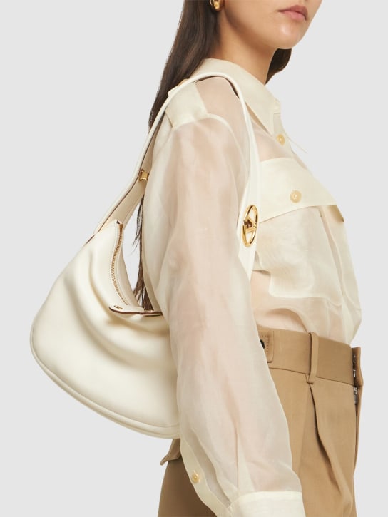Valentino Garavani: Small hobo leather bag - White - women_1 | Luisa Via Roma