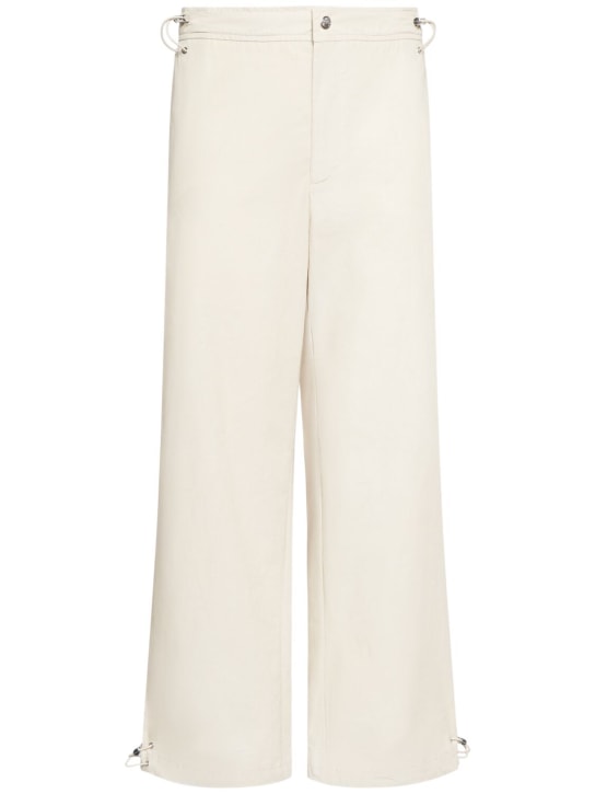 Moncler: Soft cotton canvas pants - Bej - men_0 | Luisa Via Roma