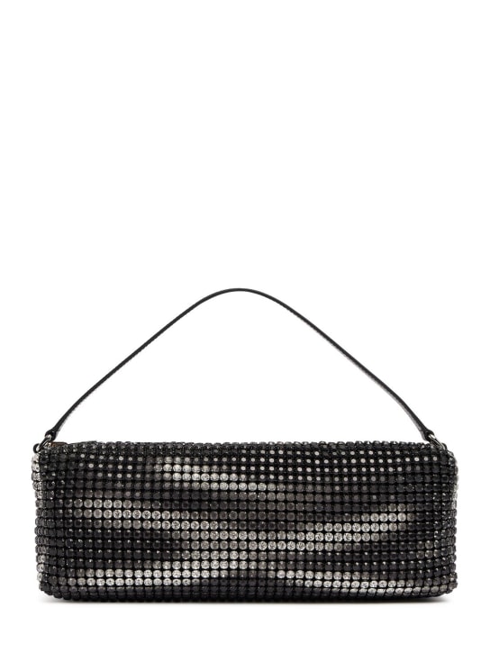 Alexander Wang: Heiress flex crystal top handle bag - Black Aged - women_0 | Luisa Via Roma
