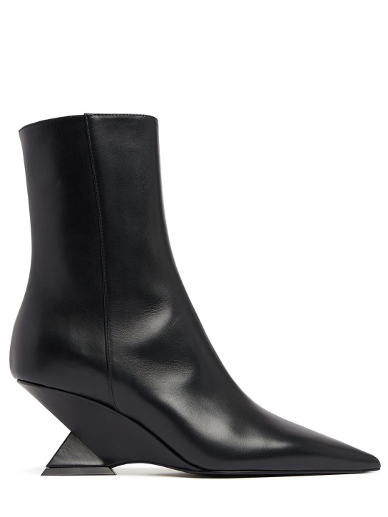 The Attico: 60mm Cheope leather ankle boots - Black - women_0 | Luisa Via Roma