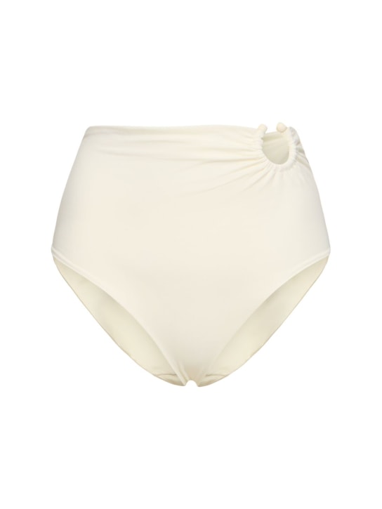 Johanna Ortiz: Ecru Taita high waist bikini bottoms - Beige - women_0 | Luisa Via Roma
