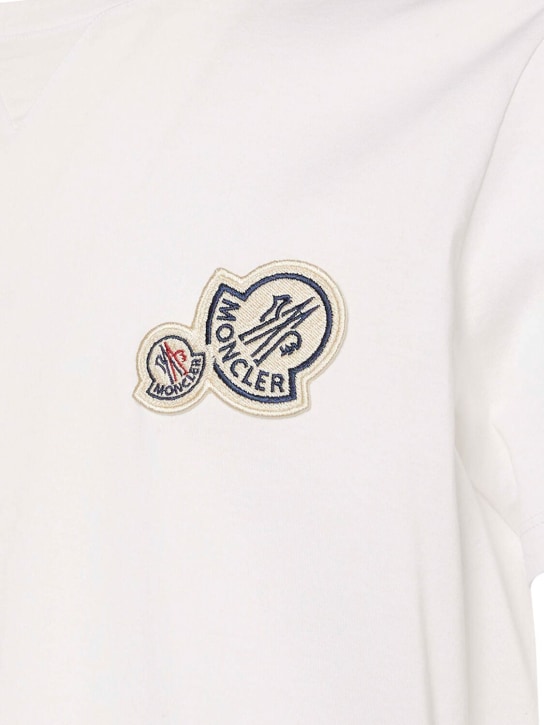 Moncler: Double logo cotton t-shirt - men_4 | Luisa Via Roma