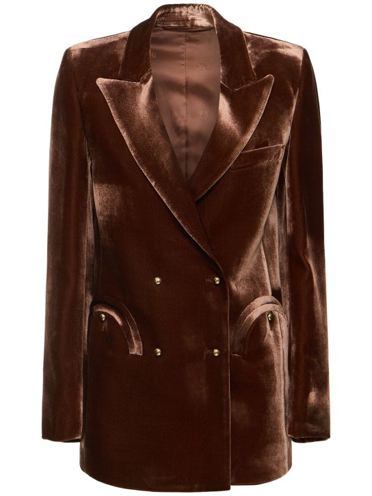 Blazé Milano: Afterglow Everyday velvet jacket - Brown - women_0 | Luisa Via Roma