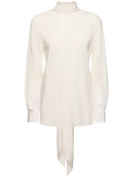 Helmut Lang: Reversible silk scarf top - Beyaz - women_0 | Luisa Via Roma