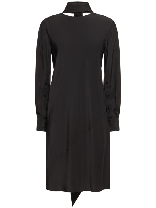 Helmut Lang: Reversible scarf silk midi dress - Siyah - women_0 | Luisa Via Roma