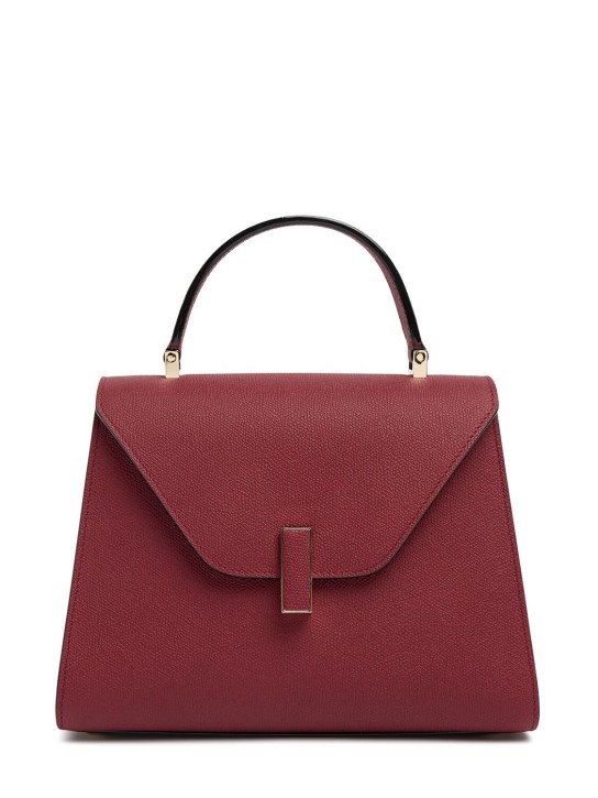 Valextra: Medium Iside soft grained leather bag - Bordo - women_0 | Luisa Via Roma