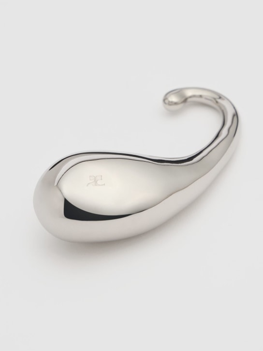 Courreges: Drop metallic ear cuff - Silver - women_1 | Luisa Via Roma