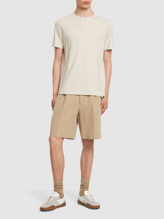 Theory: Luxe cotton short sleeve t-shirt - Sand - men_1 | Luisa Via Roma