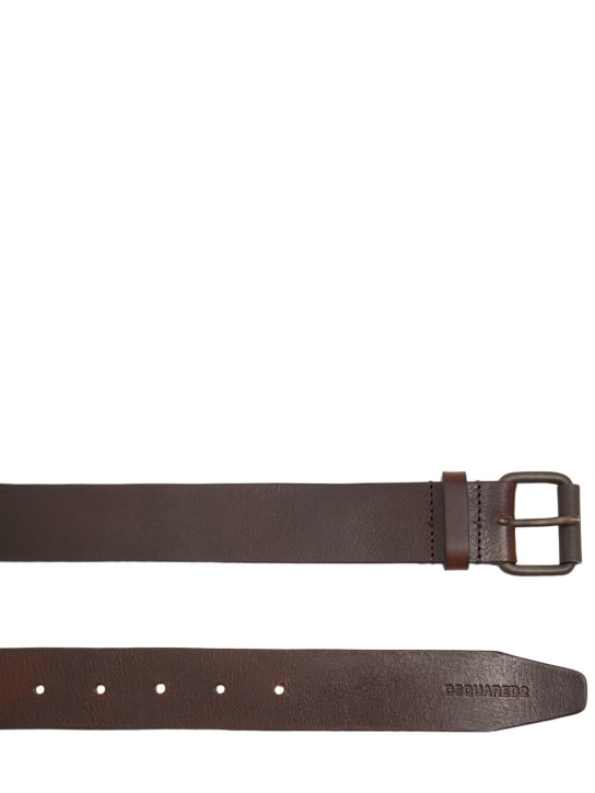 Dsquared2: Cintura Vintage con fibbia 35mm - Marrone - men_1 | Luisa Via Roma