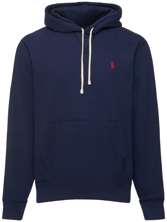 Polo Ralph Lauren: Cotton blend logo hoodie - Cruise Navy - men_0 | Luisa Via Roma