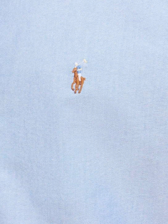 Polo Ralph Lauren: Sponged cotton classic Oxford shirt - Mavi - men_1 | Luisa Via Roma