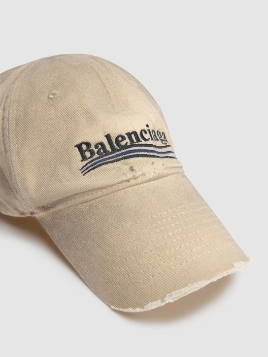 Balenciaga: Political Campaign cotton hat - Cream/Black - men_1 | Luisa Via Roma