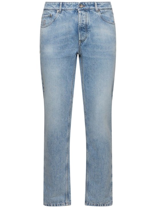 Brunello Cucinelli: Cotton denim jeans - Lt Wash Denim - men_0 | Luisa Via Roma