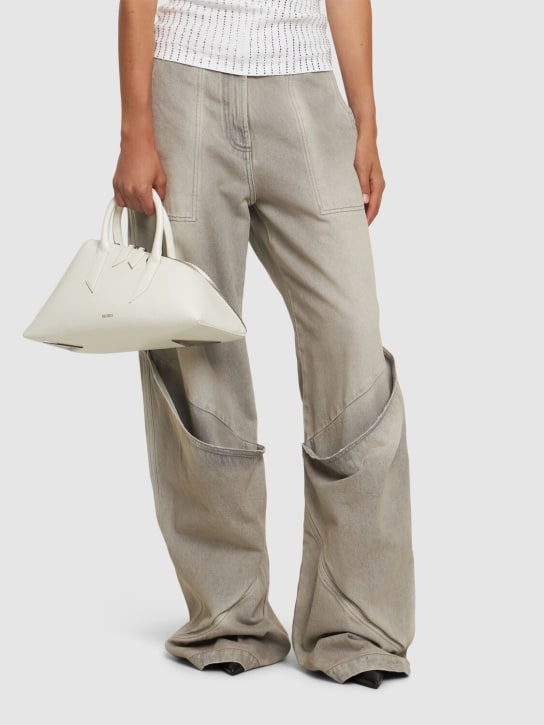 The Attico: 24H leather top handle bag - White - women_1 | Luisa Via Roma