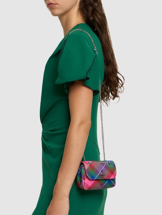 Vivienne Westwood: Small faux leather bag w/chain strap - Candy Tartan - women_1 | Luisa Via Roma