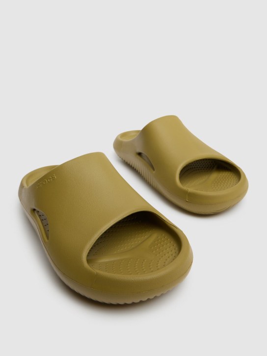 Crocs: Mellow slide sandals - Aloe - men_1 | Luisa Via Roma