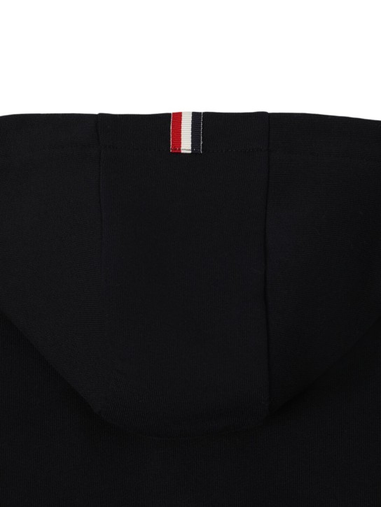 Moncler: Brushed cotton fleece zip-up sweatshirt - ミッドナイトブルー - kids-boys_1 | Luisa Via Roma