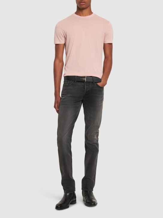 Tom Ford: Cotton blend crewneck t-shirt - Dusty Pink - men_1 | Luisa Via Roma