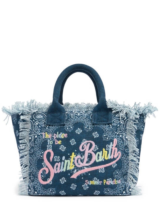 Mc2 Saint Barth: Bandana print cotton handbag - Light Blue - kids-girls_0 | Luisa Via Roma