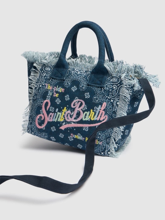 Mc2 Saint Barth: Bandana print cotton handbag - Light Blue - kids-girls_1 | Luisa Via Roma