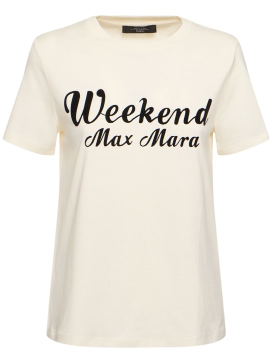 Weekend Max Mara: Zirlo printed jersey t-shirt - Bej/Siyah - women_0 | Luisa Via Roma