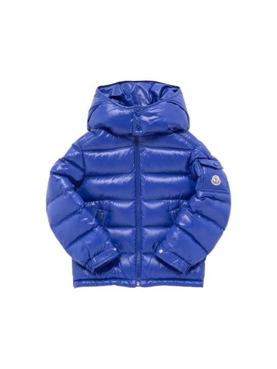Moncler: New Maya nylon down jacket - Electric Blue - kids-boys_0 | Luisa Via Roma