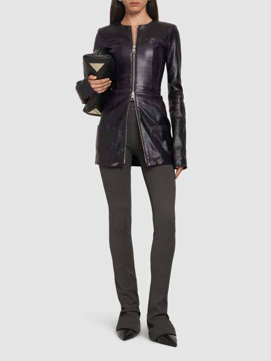 The Attico: Leather jacket - Black - women_1 | Luisa Via Roma