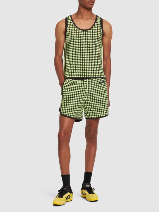 adidas Originals: Wales Bonner crochet tank top - Yellow/Brown - men_1 | Luisa Via Roma