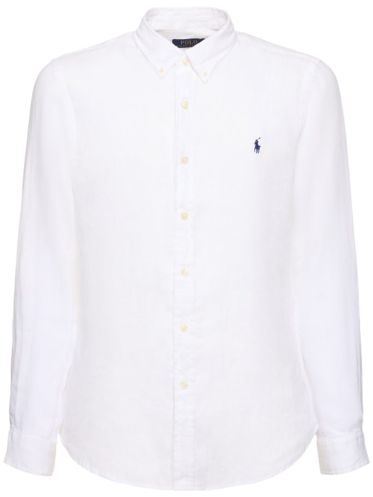 Polo Ralph Lauren: Linen shirt - Beyaz - men_0 | Luisa Via Roma