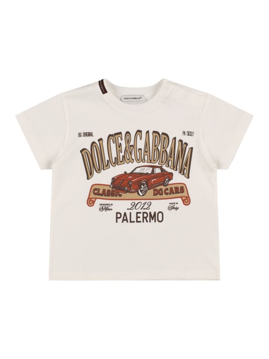 Dolce&Gabbana: Printed cotton jersey t-shirt - White - kids-boys_0 | Luisa Via Roma