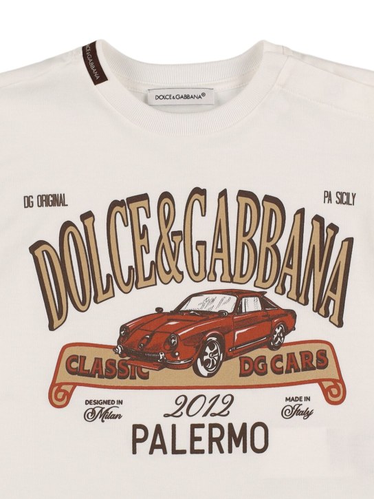 Dolce&Gabbana: Printed cotton jersey t-shirt - Beyaz - kids-boys_1 | Luisa Via Roma