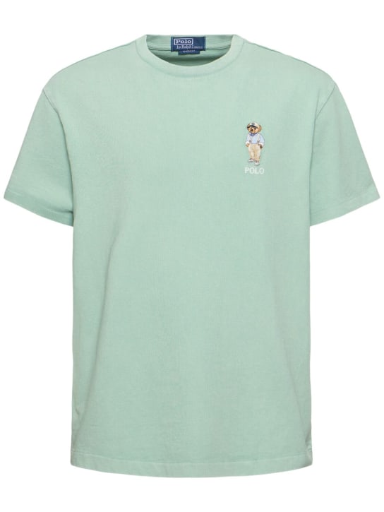 Polo Ralph Lauren: T-shirt délavé avec logo ourson - Faded Mint - men_0 | Luisa Via Roma