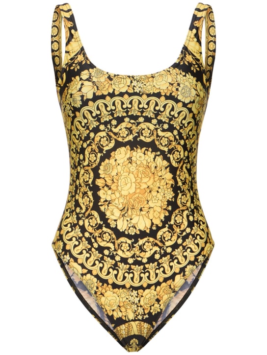 Versace: Barocco lycra one piece swimsuit - Gold - women_0 | Luisa Via Roma