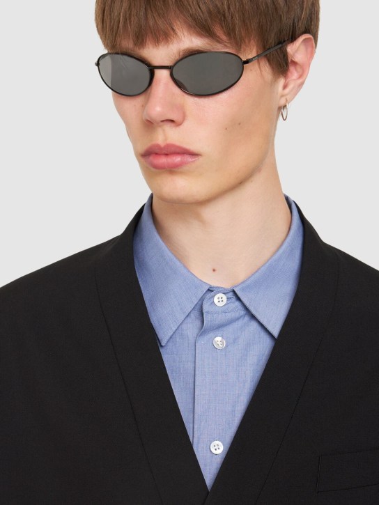 Prada: Round metal sunglasses - Black - men_2 | Luisa Via Roma
