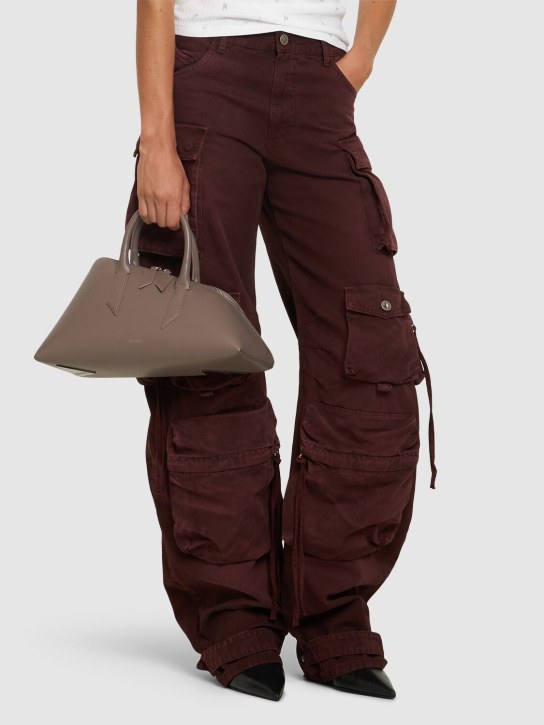 The Attico: 24H leather top handle bag - Mud - women_1 | Luisa Via Roma
