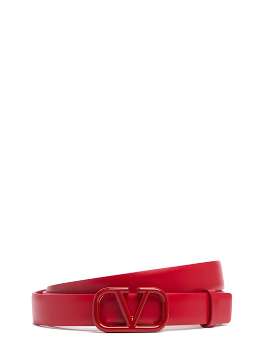 Valentino Garavani: Cintura Vlogo 20mm - Rosso - women_0 | Luisa Via Roma