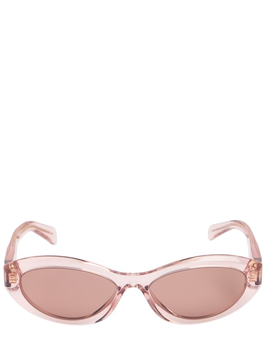 Prada: Round acetate sunglasses - Clear/Pink - women_0 | Luisa Via Roma