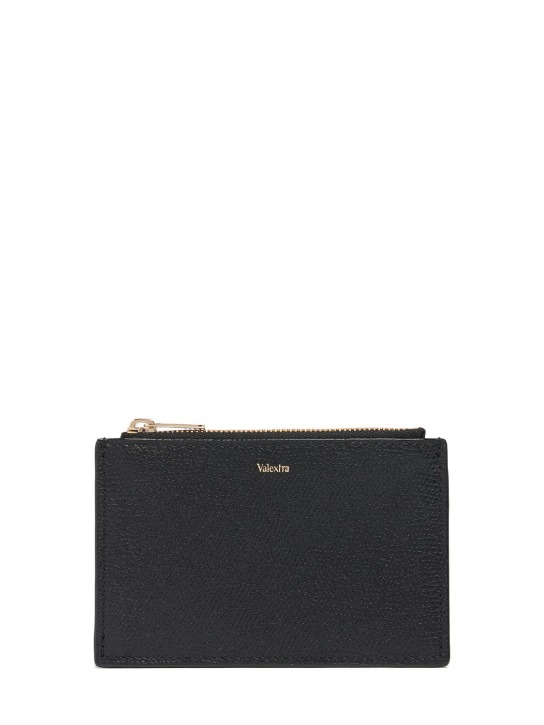 Valextra: Leather wallet w/coin purse - Black - men_0 | Luisa Via Roma