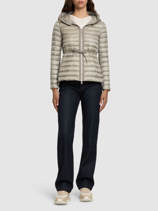 Moncler: Raie nylon short down jacket - Light Grey - women_1 | Luisa Via Roma
