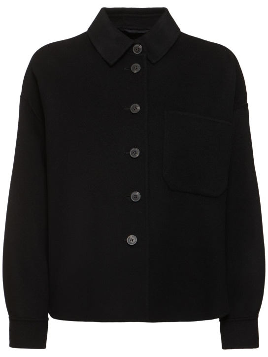 Weekend Max Mara: Emiro wool shirt jacket - Black - women_0 | Luisa Via Roma