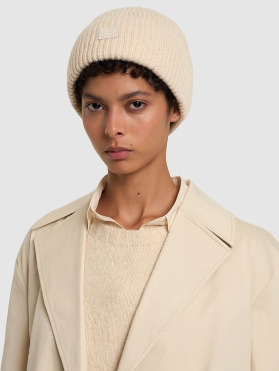 Acne Studios: Pana Face wool hat - Oatmeal Melange - women_1 | Luisa Via Roma