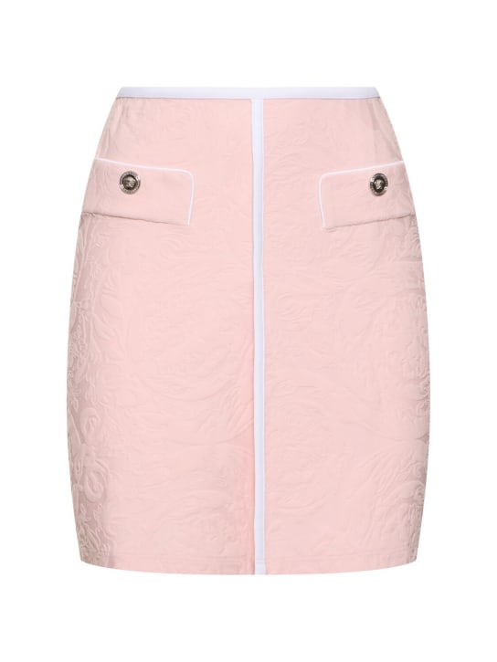 Versace: Baroque jacquard terry beach skirt - Pink - women_0 | Luisa Via Roma