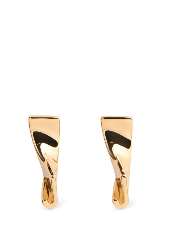 Jacquemus: Les Boucles J earrings - Light Gold - women_0 | Luisa Via Roma