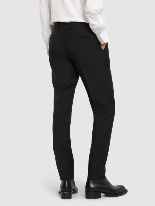 McQueen: Slim fit wool blend tailored pants - Black - men_2 | Luisa Via Roma
