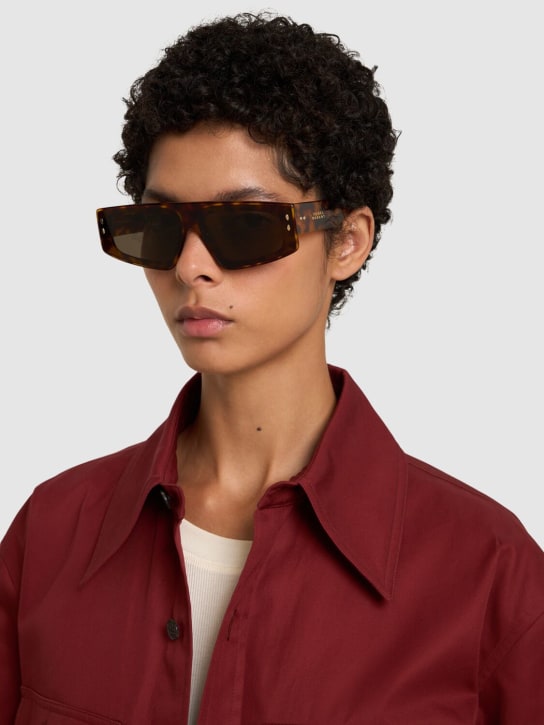 Isabel Marant: Maxi temple squared acetate sunglasses - Havana/Grey - women_1 | Luisa Via Roma