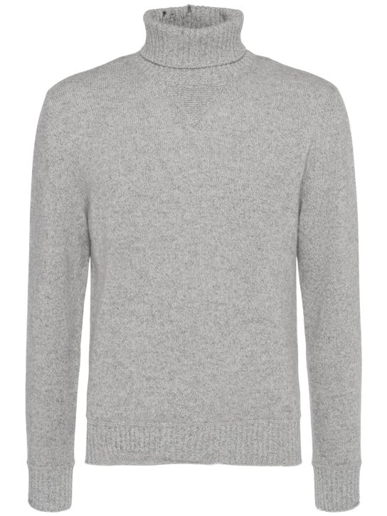 Dsquared2: Wool & cashmere turtleneck sweater - Grey - men_0 | Luisa Via Roma