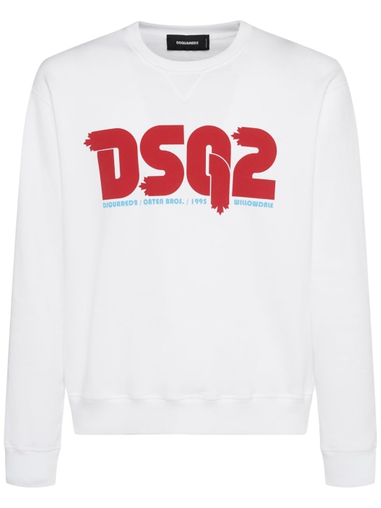Dsquared2: Cool fit cotton crew sweatshirt - men_0 | Luisa Via Roma