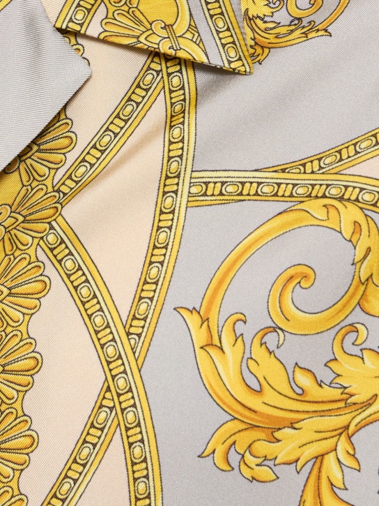 Versace: Baroque print short sleeve silk shirt - men_3 | Luisa Via Roma