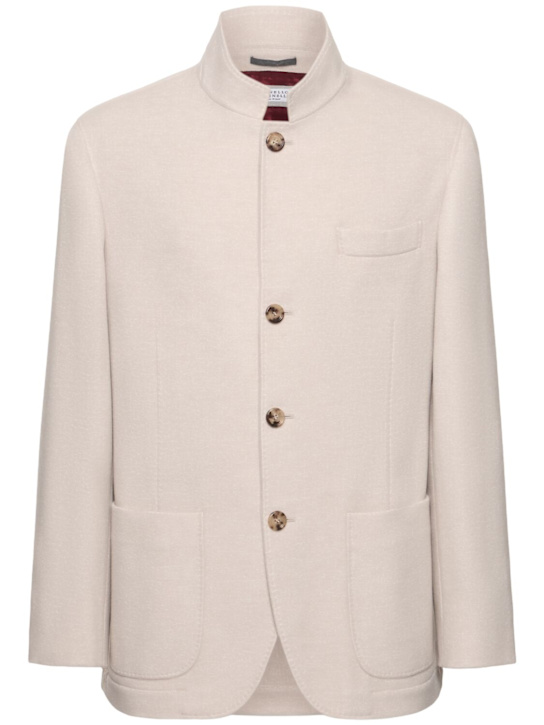 Brunello Cucinelli: Cashmere casual jacket - men_0 | Luisa Via Roma