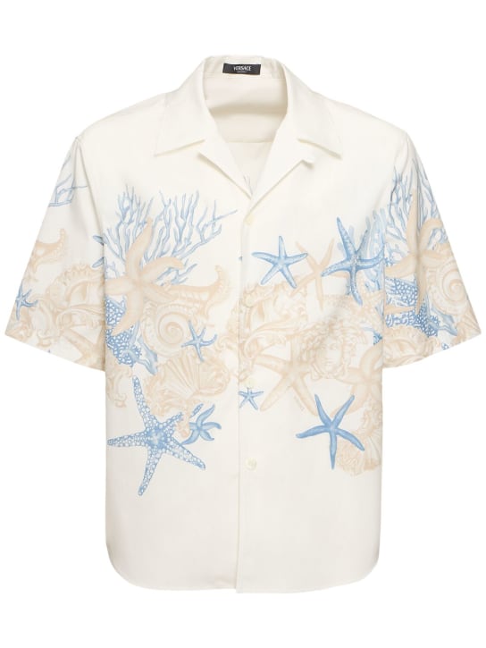 Versace: Hemd aus Baumwolle „Coral“ - Weiß - men_0 | Luisa Via Roma